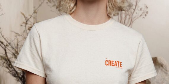 CREATE. T-shirt by: alnbrands (orange)