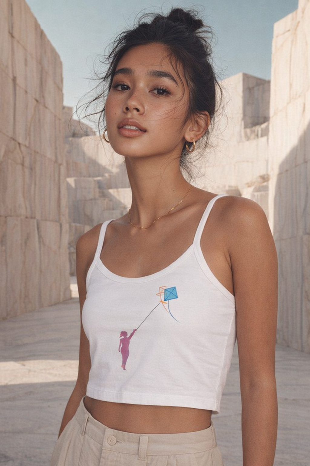Kite Flying Women’s Top – White