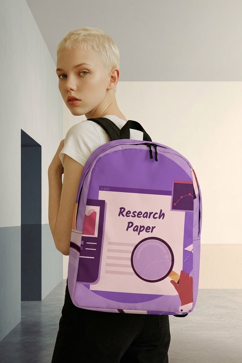 Learning Channel Collection Backpack -Black Stitching