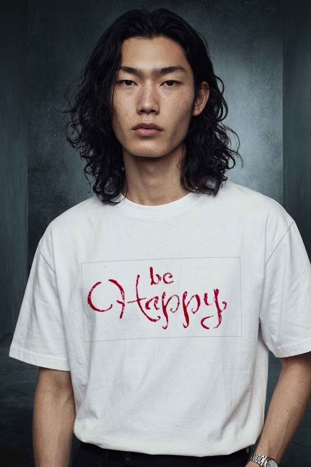 Positive Words Collection -Be Happy T-Shirt -White